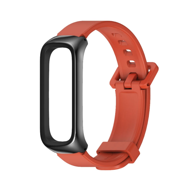 For Samsung Galaxy Fit 2 MIJOBS Metal Case Silicone Watch Band(Orange Black) - Watch Bands by MIJOBS | Online Shopping South Africa | PMC TechLife | Buy Now Pay Later Mobicred