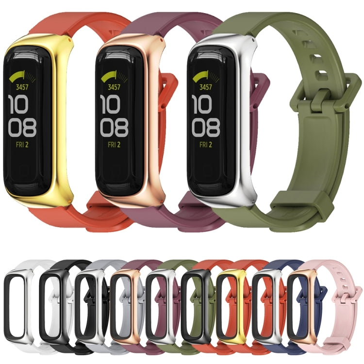 For Samsung Galaxy Fit 2 MIJOBS Metal Case Silicone Watch Band(Black) - free shipping - PMC TechLife - Order now!