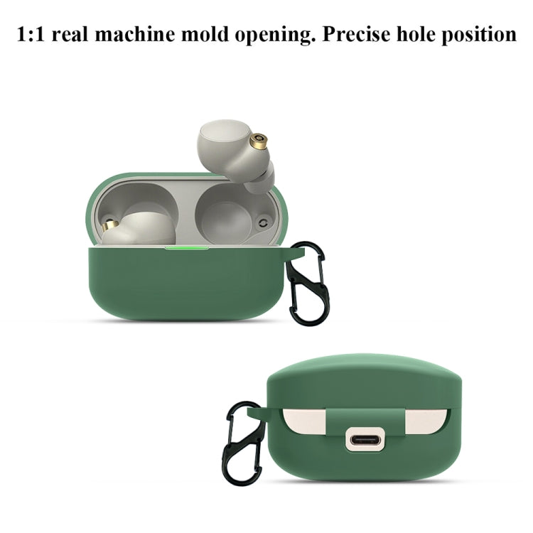 For Sony WF-1000XM4 Wireless Earphone Silicone Protective Case(Dark Green) - Sony Earphone Case by PMC TechLife | Online Shopping South Africa | PMC TechLife