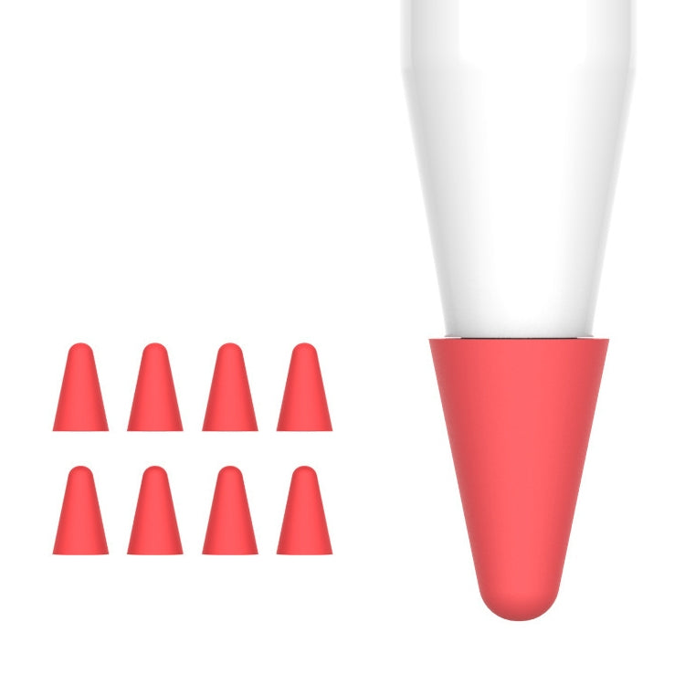 8 PCS / Set Universal Wearable Stylus Nib Cover For Apple Pencil 1 / 2(Red) - Pencil Accessories by PMC TechLife | Online Shopping South Africa | PMC TechLife
