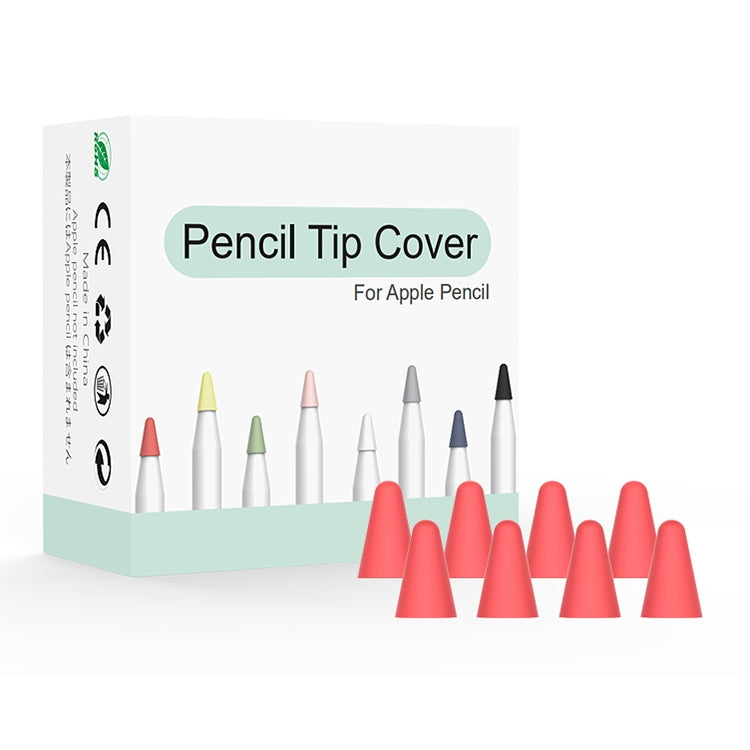 8 PCS / Set Universal Wearable Stylus Nib Cover For Apple Pencil 1 / 2(Red) - Pencil Accessories by PMC TechLife | Online Shopping South Africa | PMC TechLife