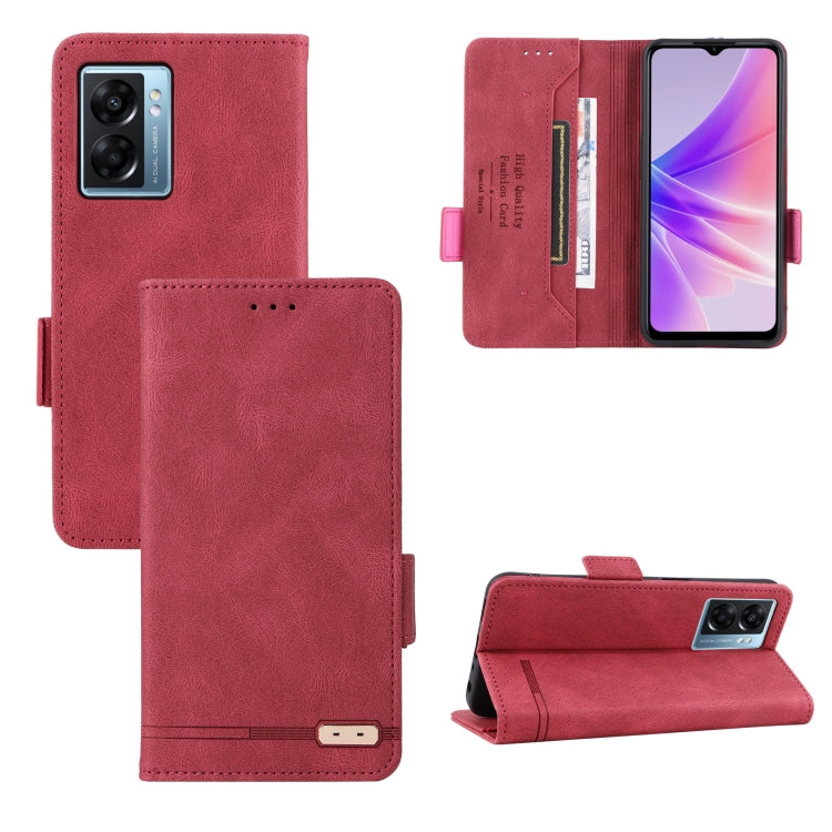 For OPPO A57 5G 2022 / Realme V23 5G Magnetic Clasp Leather Phone Case(Red) - Realme Cases by PMC TechLife | Online Shopping South Africa | PMC TechLife | Buy Now Pay Later Mobicred