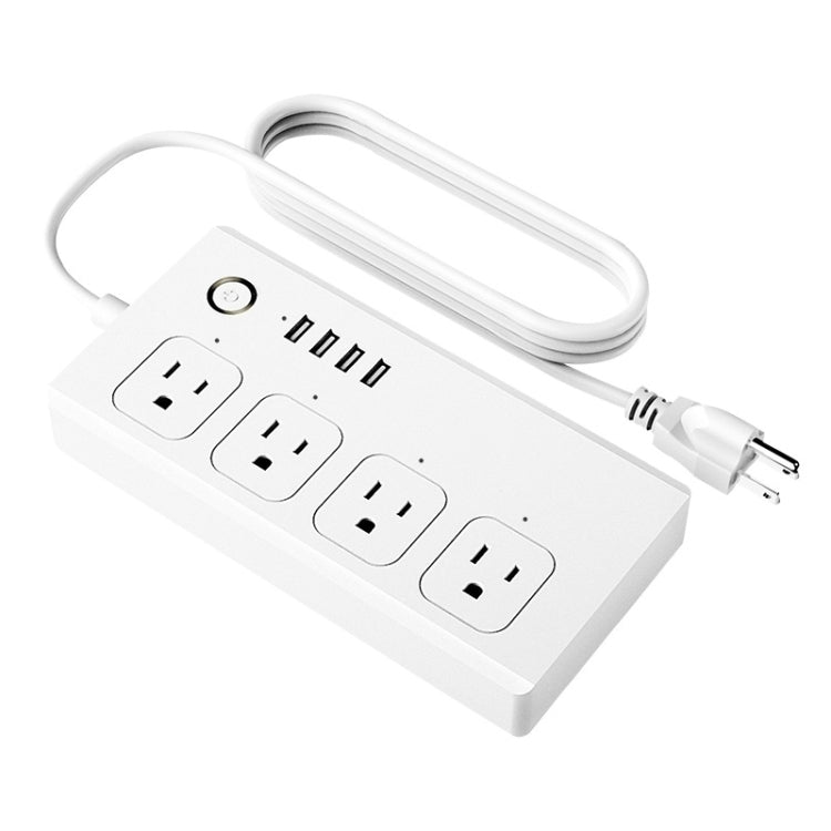 WiFi 10A SM-SO301-U 2500W 4 Holes + 4 USB Smart Power Strip, US Plug(White) - Smart Socket by PMC TechLife | Online Shopping South Africa | PMC TechLife