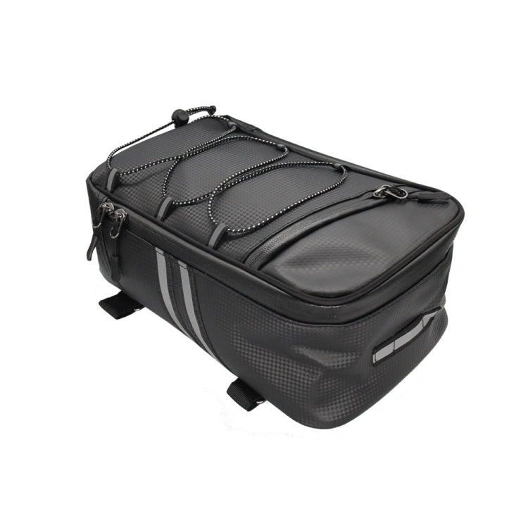 Motorcycle Waterproof PU Leather Rack Rear Carrier Bag, Capacity: 8L with Rain Cover - Bags & Luggages by PMC TechLife | Online Shopping South Africa | PMC TechLife