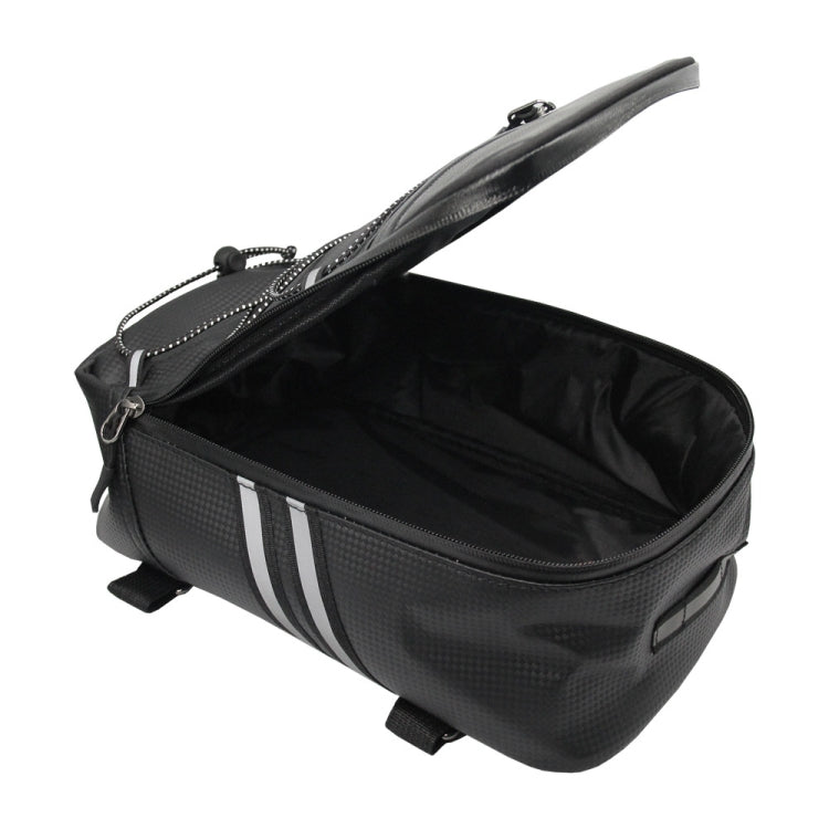 Motorcycle Waterproof PU Leather Rack Rear Carrier Bag, Capacity: 8L with Rain Cover - Bags & Luggages by PMC TechLife | Online Shopping South Africa | PMC TechLife