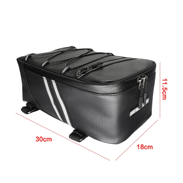 Motorcycle Waterproof PU Leather Rack Rear Carrier Bag, Capacity: 8L with Rain Cover - Bags & Luggages by PMC TechLife | Online Shopping South Africa | PMC TechLife
