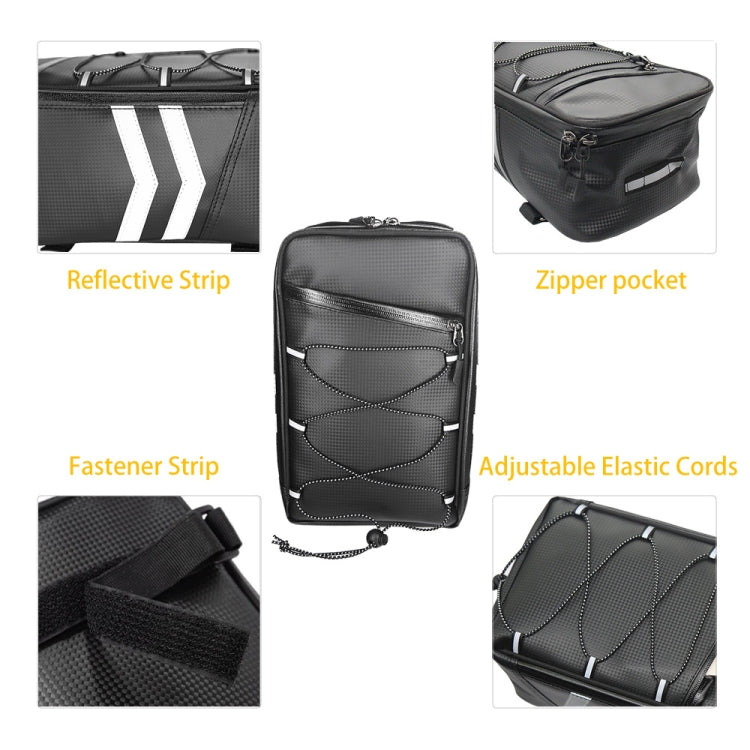 Motorcycle Waterproof PU Leather Rack Rear Carrier Bag, Capacity: 8L with Rain Cover - Bags & Luggages by PMC TechLife | Online Shopping South Africa | PMC TechLife