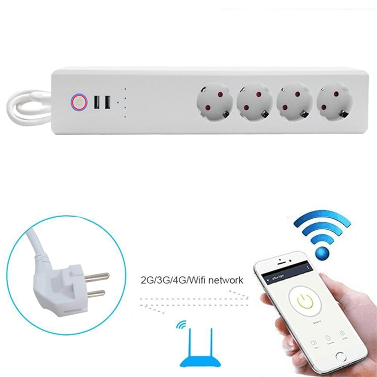 ZigBee 10A SM-SO306-E 4 Holes + 2 USB Multi-purpose Smart Power Strip, EU Plug - Smart Socket by PMC Jewellery | Online Shopping South Africa | PMC Jewellery