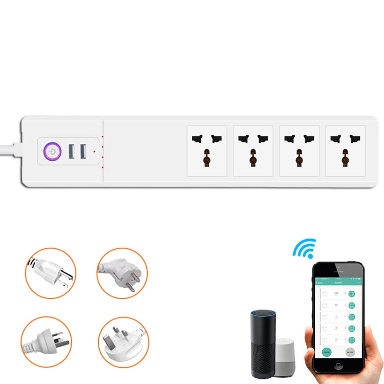 ZigBee 10A SM-SO306-M 4 Holes + 2 USB Multi-purpose Smart Power Strip(EU Plug) - Smart Socket by PMC Jewellery | Online Shopping South Africa | PMC Jewellery