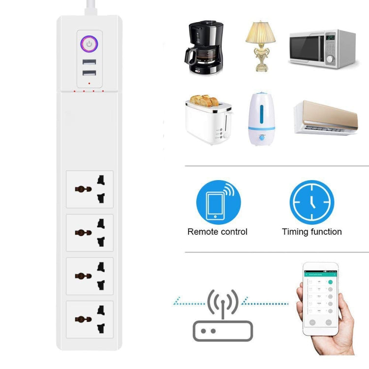 WiFi 16A SM-SO306-M 4 Holes + 2 USB Multi-purpose Smart Power Strip(UK Plug) - Smart Socket by PMC TechLife | Online Shopping South Africa | PMC TechLife