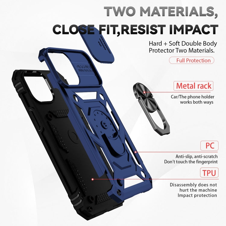 For iPhone 14 Plus Sliding Camshield Holder Phone Case (Blue) - iPhone 14 Plus Cases by PMC TechLife | Online Shopping South Africa | PMC TechLife | Buy Now Pay Later Mobicred