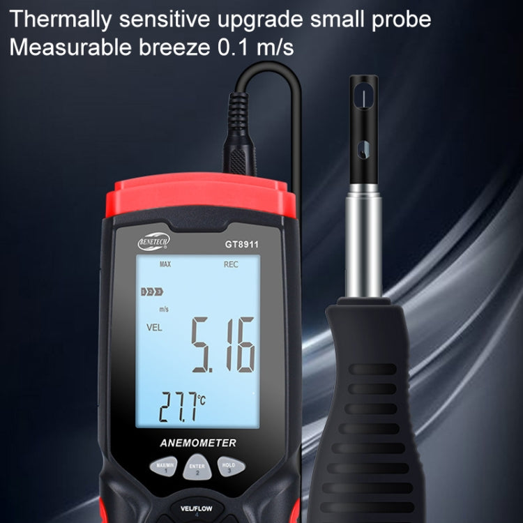 BENETECH GT8911 Handheld Digital LCD Hot Wire Anemometer - free shipping - PMC TechLife - Order now!