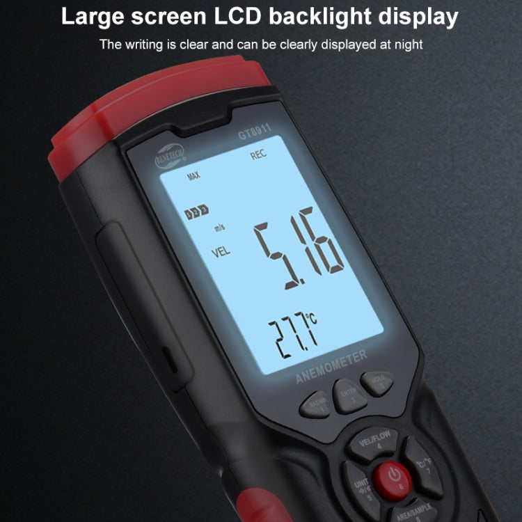 BENETECH GT8911 Handheld Digital LCD Hot Wire Anemometer - free shipping - PMC TechLife - Order now!