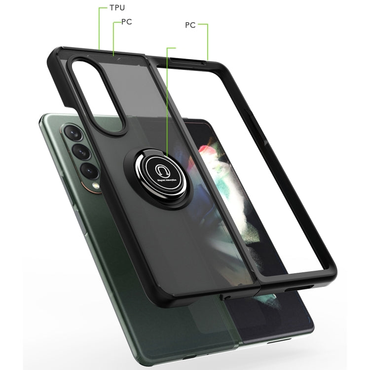 For Samsung Galaxy Z Fold4 Q Shadow 1 Series TPU + PC Holder Phone Case(Black) - free shipping - PMC TechLife - Order now!