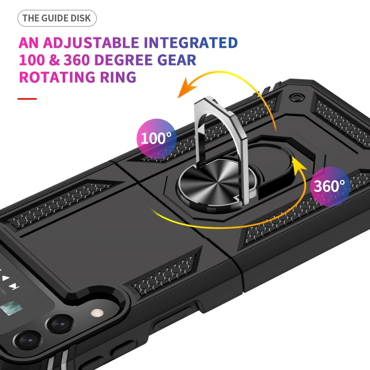 For Samsung Galaxy Z Flip4 Shockproof TPU + PC Protective Case with 360 Degree Rotating Holder(Black) - free shipping - PMC TechLife - Order now!