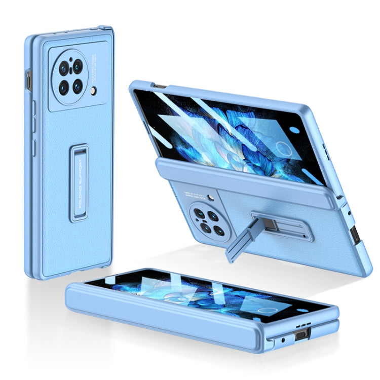For vivo X Fold GKK Magnetic Hinge Flip Leather Phone Case with Holder(Blue) - vivo Cases by GKK | Online Shopping South Africa | PMC TechLife | Buy Now Pay Later Mobicred