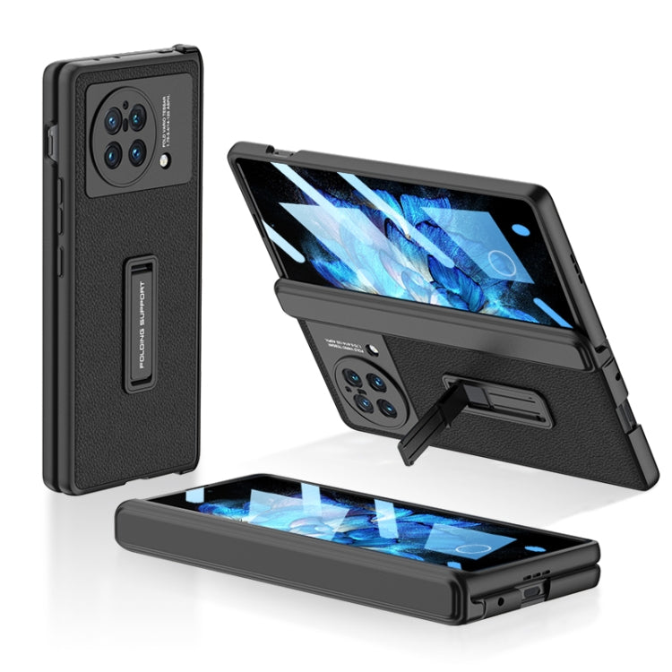 For vivo X Fold GKK Magnetic Hinge Flip Leather Phone Case with Holder(Black) - vivo Cases by GKK | Online Shopping South Africa | PMC TechLife | Buy Now Pay Later Mobicred