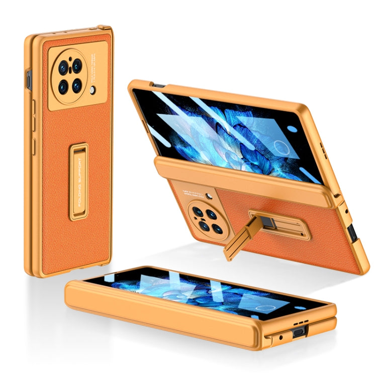 For vivo X Fold GKK Magnetic Hinge Flip Leather Phone Case with Holder(Orange) - free shipping - PMC TechLife - Order now!