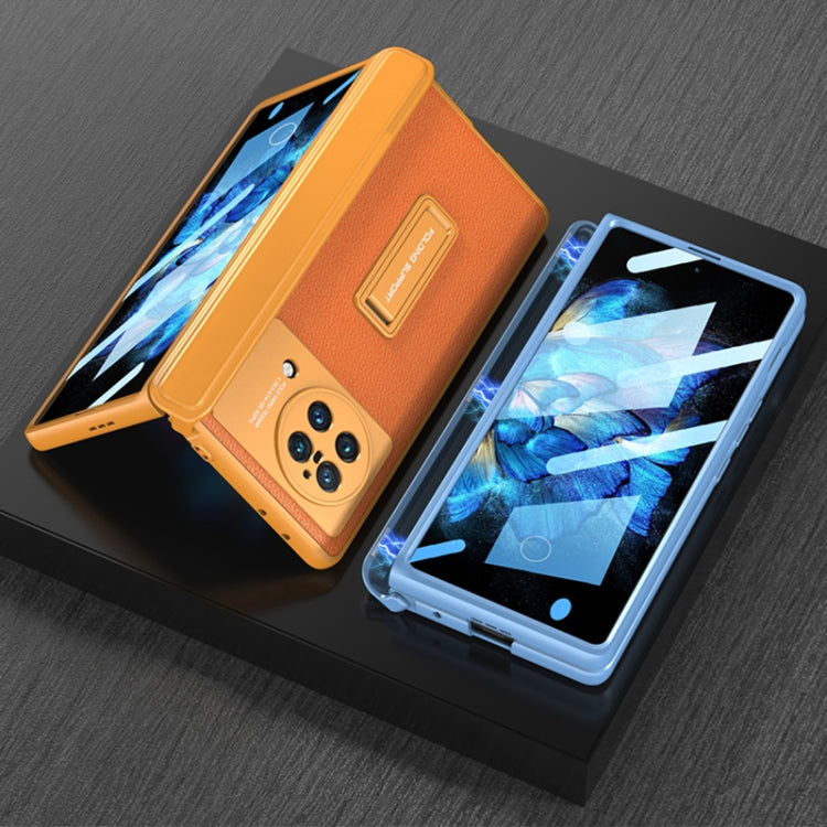 For vivo X Fold GKK Magnetic Hinge Flip Leather Phone Case with Holder(Orange) - free shipping - PMC TechLife - Order now!