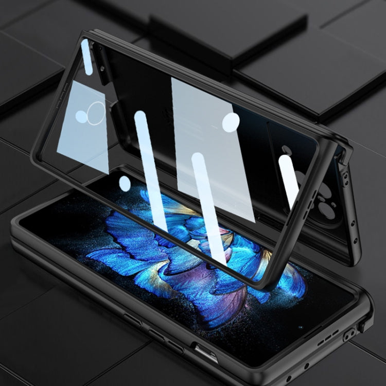For vivo X Fold GKK Magnetic Hinge Flip Leather Phone Case with Holder(Grey) - vivo Cases by GKK | Online Shopping South Africa | PMC TechLife | Buy Now Pay Later Mobicred
