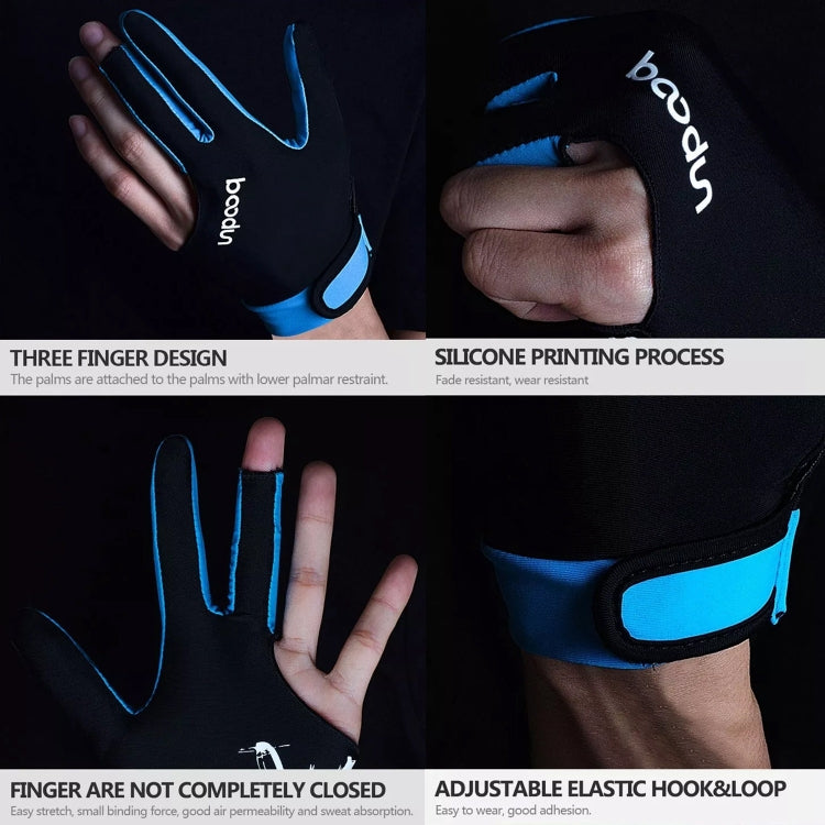 BOODUN M050912 Thin Breathable Men and Women Billiards Three Finger Single Gloves, Size:L(Dark Grey) - Others by BOODUN | Online Shopping South Africa | PMC TechLife | Buy Now Pay Later Mobicred