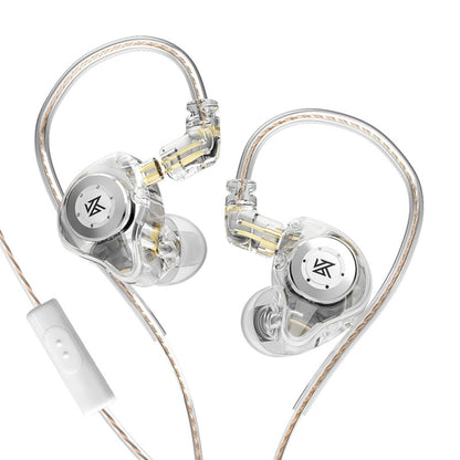 KZ-EDX PRO 1.25m Dynamic HiFi In-Ear Sports Music Headphones, Style:With Microphone(Transparent) - In Ear Wired Earphone by KZ | Online Shopping South Africa | PMC Jewellery