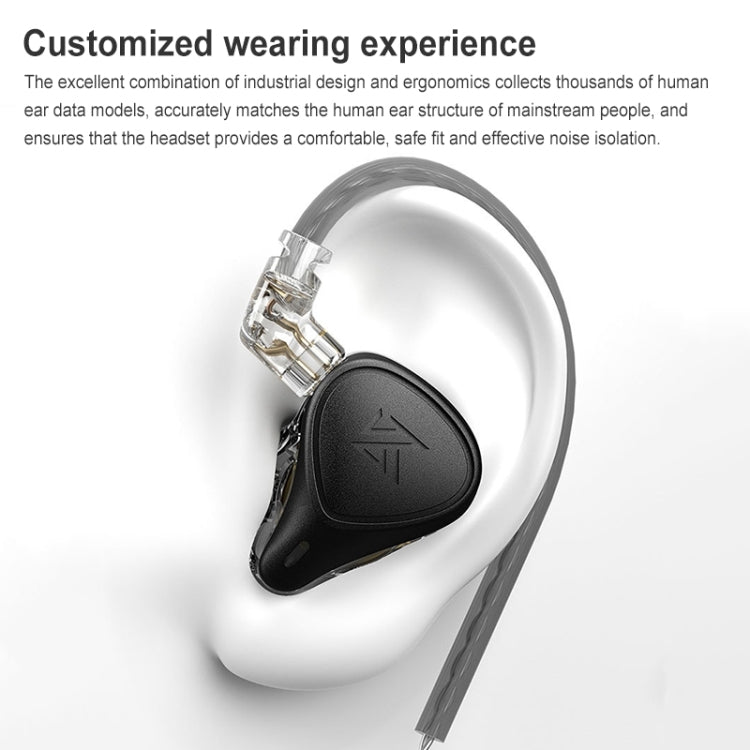 KZ-ZEX PRO 1.2m Electrostatic Coil Iron Hybrid In-Ear Headphones, Style:Without Microphone(Black) - free shipping - PMC TechLife - Order now!