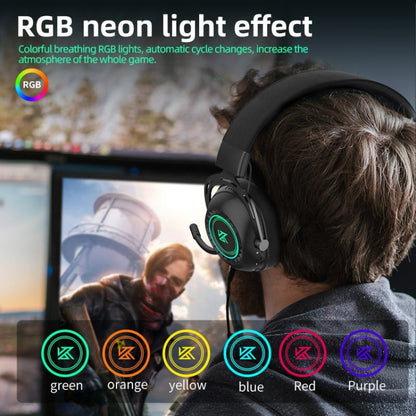 KZ-GP20 Bluetooth/2.4G Dual Mode Gaming RGB Lighting Headphones(Black) - Headset & Headphone by KZ | Online Shopping South Africa | PMC Jewellery | Buy Now Pay Later Mobicred