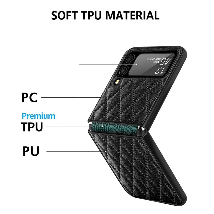For Samsung Galaxy Z Flip4 Diamond Lattice Hinge Phone Case(Black) - free shipping - PMC TechLife - Order now!