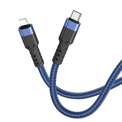 hoco U110 20W USB-C / Type-C to 8 Pin PD Charging Data Cable，Length：1.2m(Blue) - 2 in 1 Cable by hoco | Online Shopping South Africa | PMC Jewellery