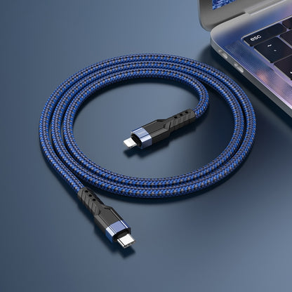 hoco U110 20W USB-C / Type-C to 8 Pin PD Charging Data Cable，Length：1.2m(Blue) - 2 in 1 Cable by hoco | Online Shopping South Africa | PMC Jewellery