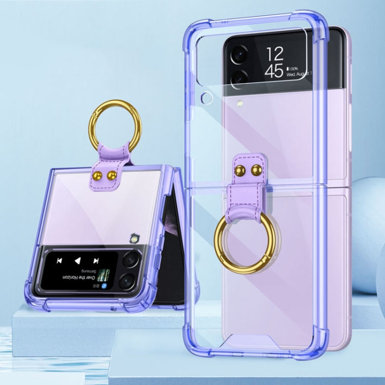 For Samsung Galaxy Z Flip4 GKK Airbag Protective Phone Case with Ring(Purple) - Galaxy Z Flip4 5G Cases by GKK | Online Shopping South Africa | PMC Jewellery