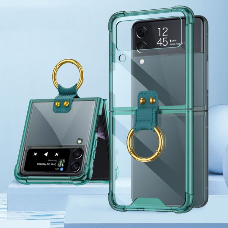 For Samsung Galaxy Z Flip4 GKK Airbag Protective Phone Case with Ring(Green) - Galaxy Z Flip4 5G Cases by GKK | Online Shopping South Africa | PMC TechLife