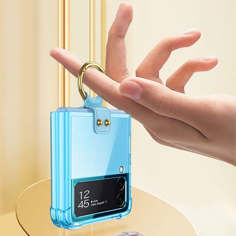 For Samsung Galaxy Z Flip4 GKK Airbag Protective Phone Case with Ring(Blue) - Galaxy Z Flip4 5G Cases by GKK | Online Shopping South Africa | PMC TechLife