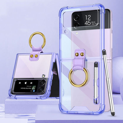 For Samsung Galaxy Z Flip4 GKK Airbag Protective Phone Case with Ring & Pen(Purple) - Galaxy Z Flip4 5G Cases by GKK | Online Shopping South Africa | PMC Jewellery