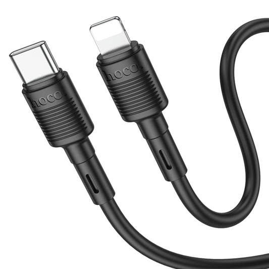 hoco X83 20W USB-C / Type-C to 8 Pin Victory PD Charging Data Cable，Length：1m(Black) - 2 in 1 Cable by hoco | Online Shopping South Africa | PMC Jewellery