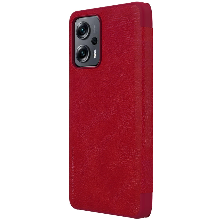 For Xiaomi Redmi Note 11T Pro/11T Pro+ 5G/Poco X4 GT 5G NILLKIN QIN Series Crazy Horse Texture Leather Phone Case(Red) - Xiaomi Cases by NILLKIN | Online Shopping South Africa | PMC Jewellery