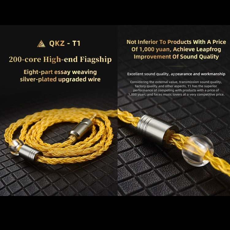 QKZ T1 8 Core TC Silver Plated 3.5mm 0.75mm 2PIN HIFI Earphone Update Cable(Blue) - Cable & Splitter by QKZ | Online Shopping South Africa | PMC TechLife