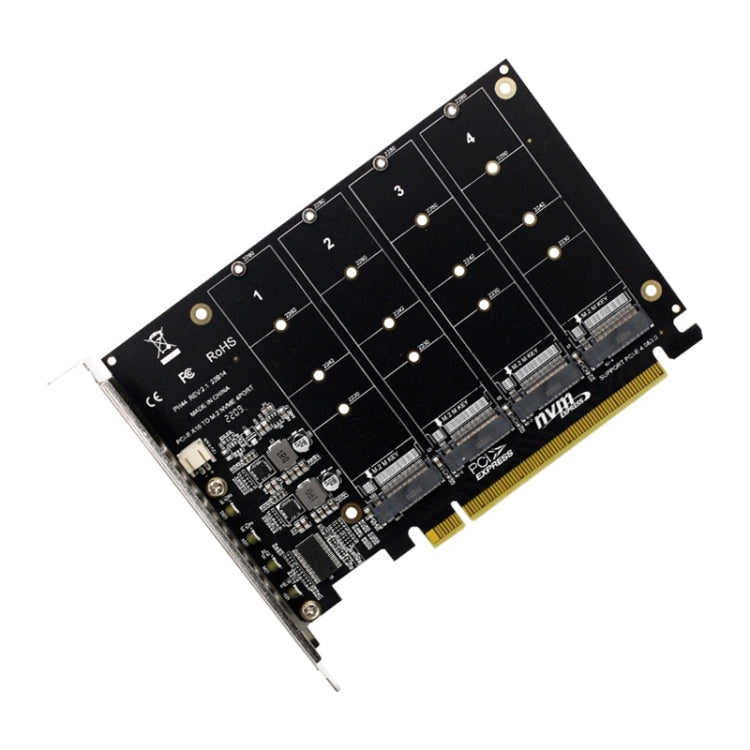 PH44 NVME 4 Disk Array Card PCI-E Signal Split Array Card - Card Adapter by PMC TechLife | Online Shopping South Africa | PMC TechLife