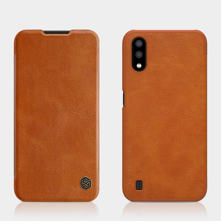 For Galaxy A01 NILLKIN QIN Series Crazy Horse Texture Horizontal Flip Leather Case with Card Slot(Brown) - Galaxy Phone Cases by NILLKIN | Online Shopping South Africa | PMC Jewellery