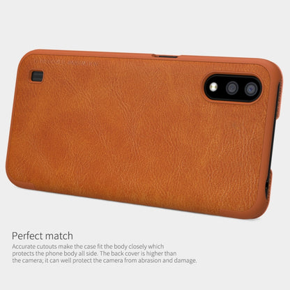 For Galaxy A01 NILLKIN QIN Series Crazy Horse Texture Horizontal Flip Leather Case with Card Slot(Brown) - Galaxy Phone Cases by NILLKIN | Online Shopping South Africa | PMC Jewellery