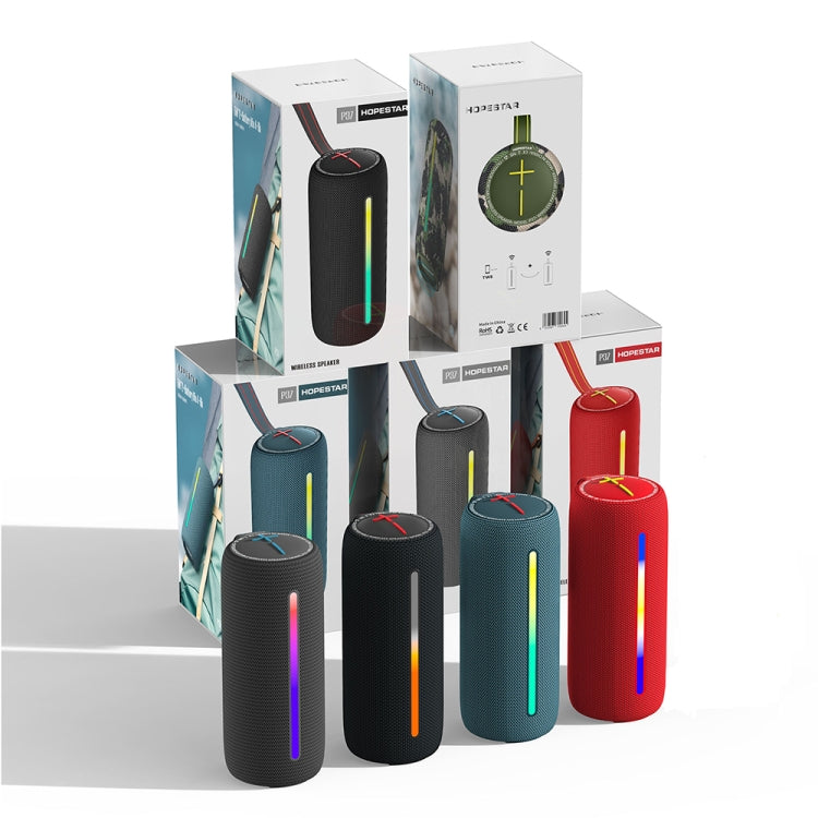 HOPESTAR P37 Outdoor Portable RGB Light Waterproof Wireless Bluetooth Speaker(Red) - Waterproof Speaker by HOPESTAR | Online Shopping South Africa | PMC TechLife | Buy Now Pay Later Mobicred