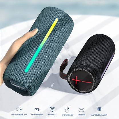 HOPESTAR P37 Outdoor Portable RGB Light Waterproof Wireless Bluetooth Speaker(Blue) - Waterproof Speaker by HOPESTAR | Online Shopping South Africa | PMC Jewellery