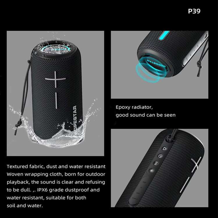 HOPESTAR P39 Outdoor Waterproof RGB Light Wireless Bluetooth Speaker(Blue) - free shipping - PMC TechLife - Order now!