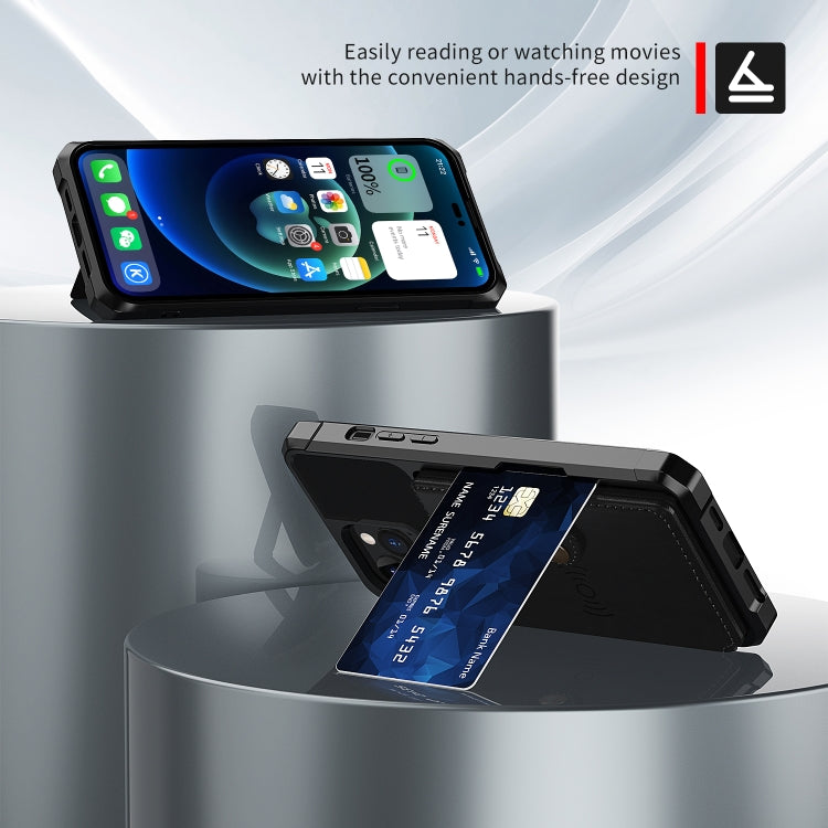 For iPhone 14 Pro Max Magnetic Wallet Card Bag Leather Phone Case (Black) - free shipping - PMC TechLife - Order now!