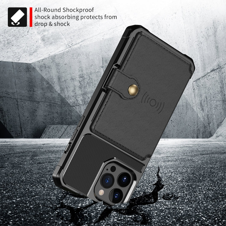 For iPhone 14 Pro Max Magnetic Wallet Card Bag Leather Phone Case (Black) - free shipping - PMC TechLife - Order now!
