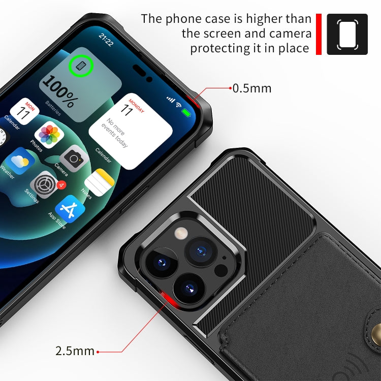 For iPhone 14 Pro Max Magnetic Wallet Card Bag Leather Phone Case (Black) - free shipping - PMC TechLife - Order now!