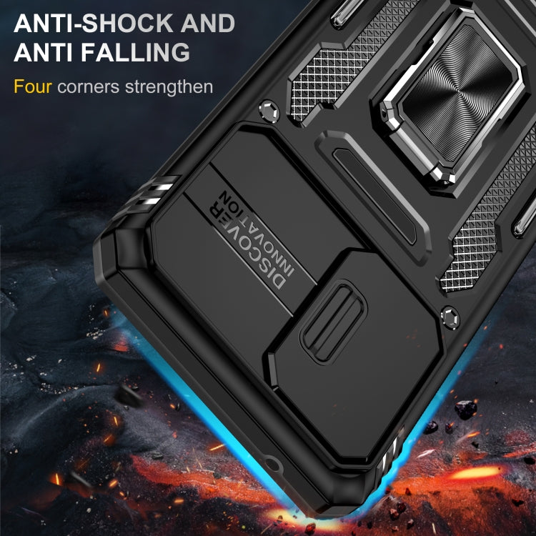 For Samsung Galaxy A52 5G/4G Armor PC + TPU Camera Shield Phone Case(Black) - Galaxy Phone Cases by PMC TechLife | Online Shopping South Africa | PMC TechLife | Buy Now Pay Later Mobicred