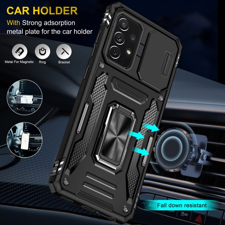 For Samsung Galaxy A52 5G/4G Armor PC + TPU Camera Shield Phone Case(Black) - Galaxy Phone Cases by PMC TechLife | Online Shopping South Africa | PMC TechLife | Buy Now Pay Later Mobicred