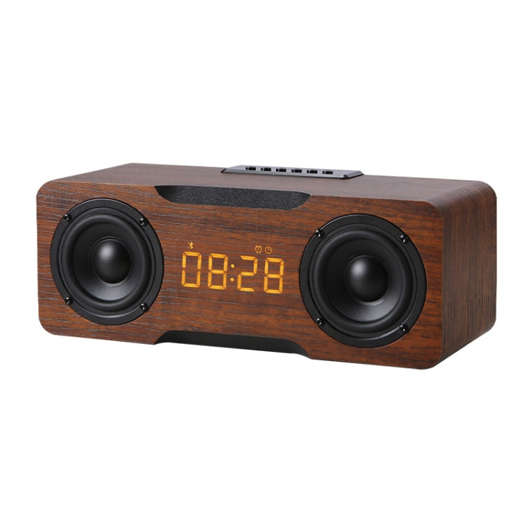 M8C Multifunctional Alarm Clock Bluetooth Speaker(Dark Brown) - Desktop Speaker by PMC Jewellery | Online Shopping South Africa | PMC Jewellery